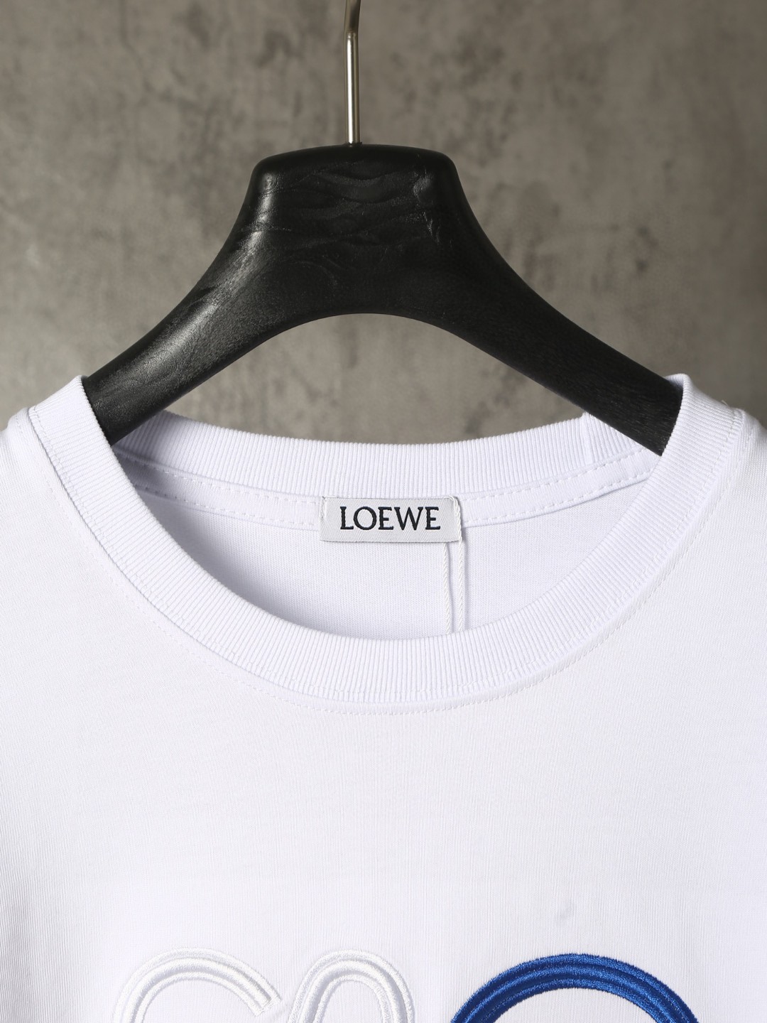 LOEWE罗意威白色T恤 蓝白刺绣徽标图案 簡約短袖夏裝 6657 - Image 5