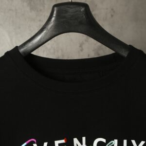 GIVENCHY纪梵希黑色短袖T恤 经典彩虹立体印花刺绣 6658 - Image 13