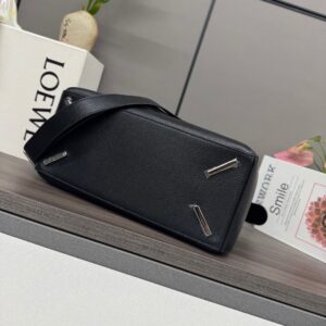王一博同款 loewe puzzle 32 罗意威大号几何包 黑银 鹿皮 052446 - Image 12