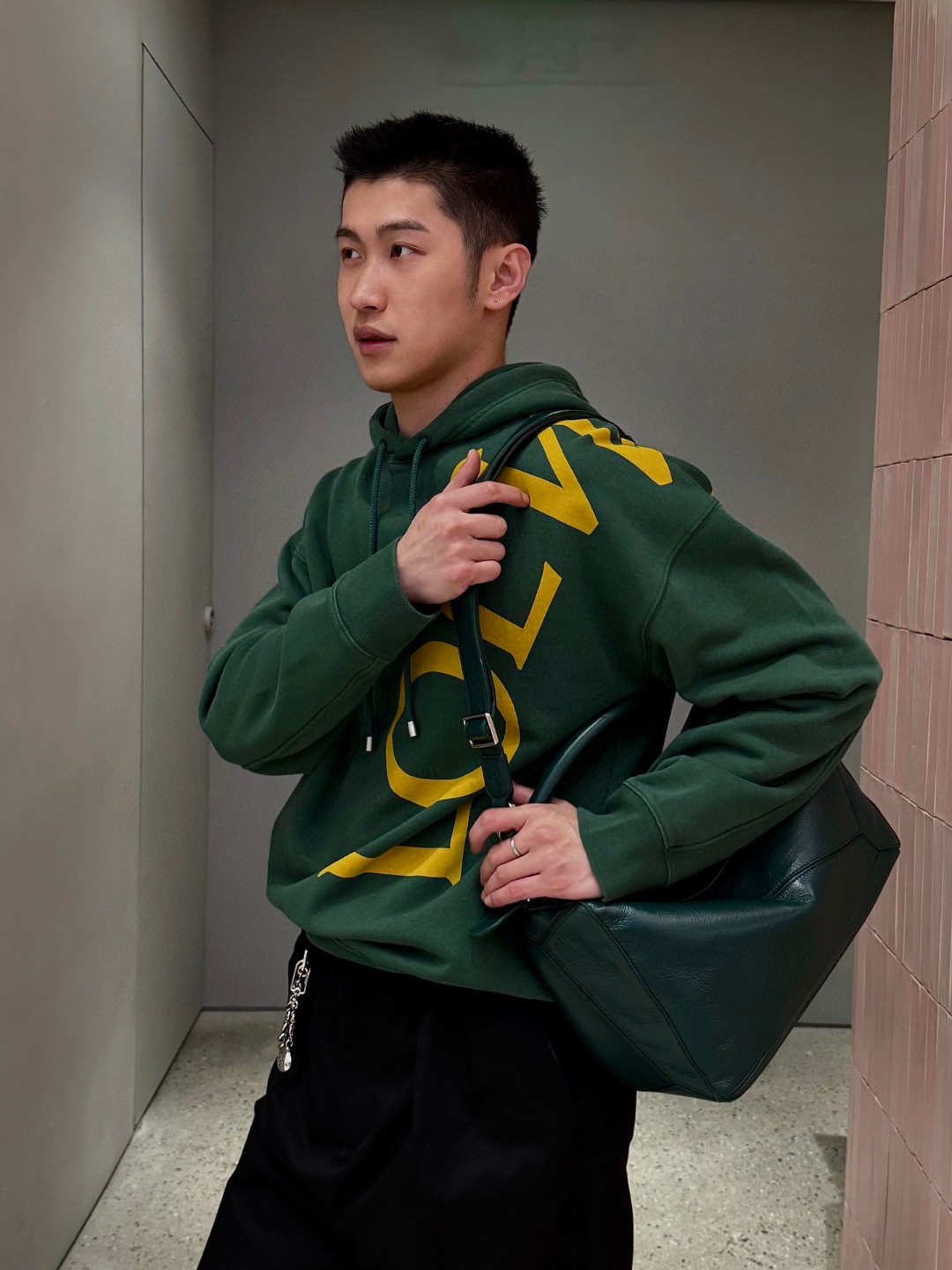 王一博同款 loewe puzzle 32 罗意威大号几何包 常青綠 鹿皮 052446 - Image 18