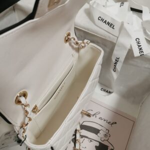 chanel cf mini 香奈兒口蓋包 熊貓色 小羊皮 銀扣 5151 - Image 5