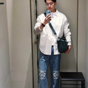 王一博同款 loewe puzzle 32 罗意威大号几何包 常青綠 鹿皮 052446 - Image 15