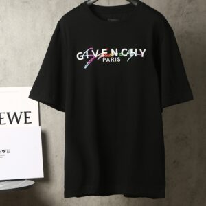 GIVENCHY纪梵希黑色短袖T恤 经典彩虹立体印花刺绣 6658 - Image 11