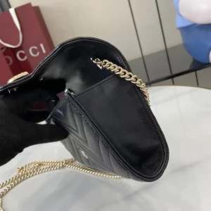 Gucci GG Marmont系列Woc鏈條錢包 黑金色Matelassé絎縫牛皮 837745 - Image 7