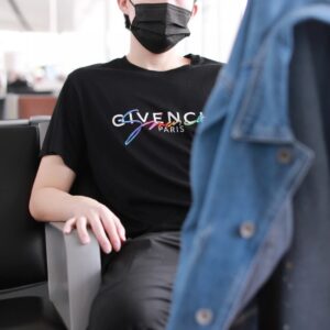 GIVENCHY纪梵希黑色短袖T恤 经典彩虹立体印花刺绣 6658 - Image 5