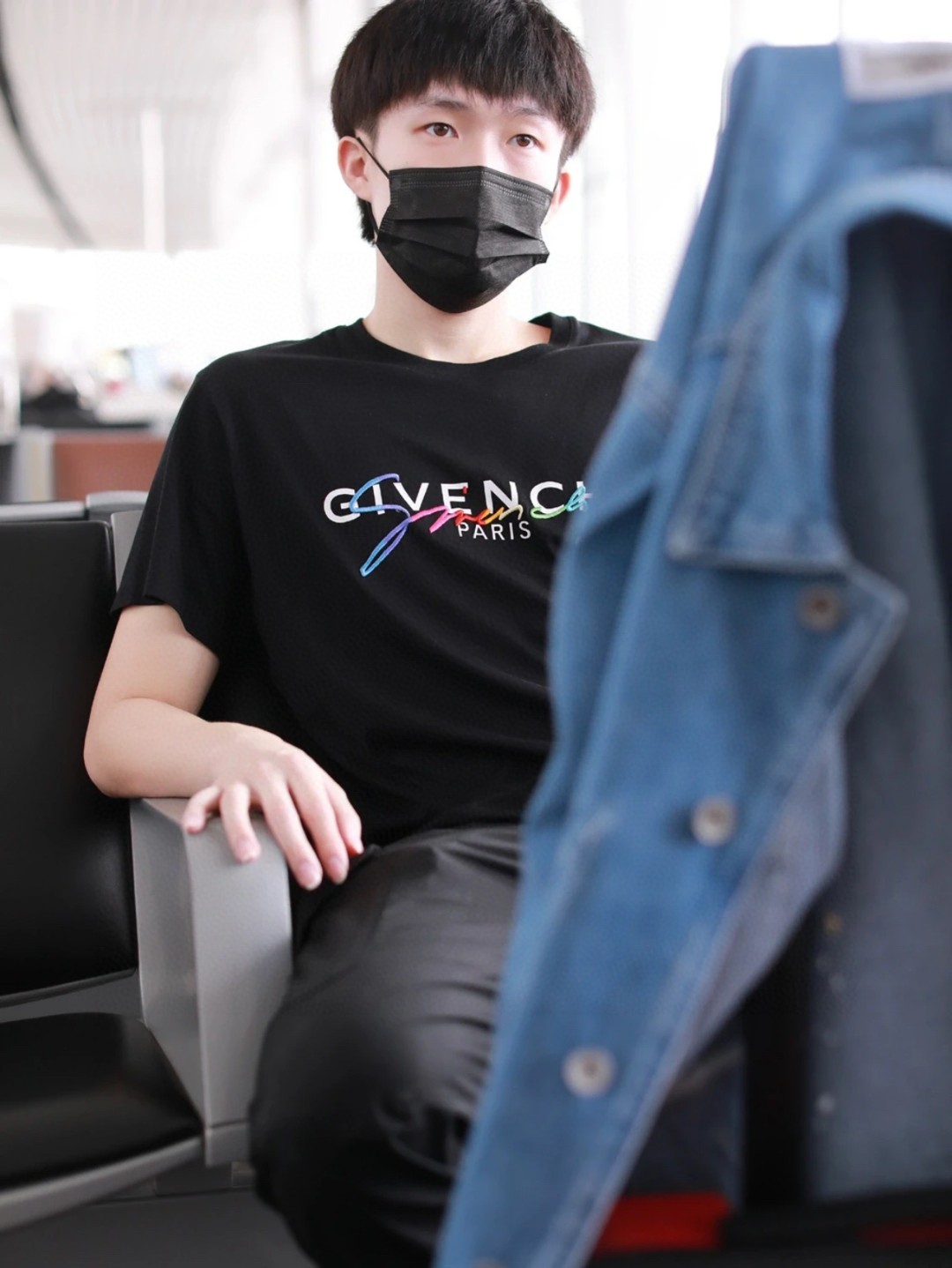 GIVENCHY纪梵希黑色短袖T恤 经典彩虹立体印花刺绣 6658 - Image 5