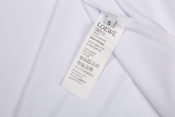 LOEWE罗意威白色T恤 蓝白刺绣徽标图案 簡約短袖夏裝 6657