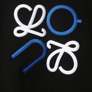 LOEWE罗意威黑色T恤 蓝白刺绣徽标图案 簡約短袖夏裝 6658 - Image 10