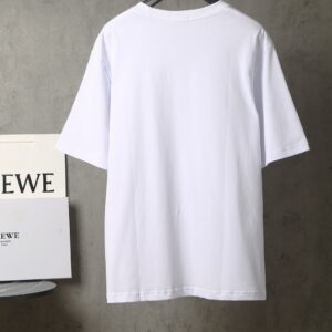 LOEWE罗意威白色T恤 蓝白刺绣徽标图案 簡約短袖夏裝 6657 - Image 4