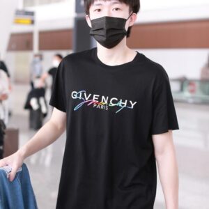 GIVENCHY纪梵希黑色短袖T恤 经典彩虹立体印花刺绣 6658 - Image 4