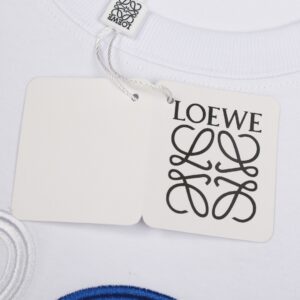 LOEWE罗意威白色T恤 蓝白刺绣徽标图案 簡約短袖夏裝 6657 - Image 12