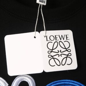 LOEWE罗意威黑色T恤 蓝白刺绣徽标图案 簡約短袖夏裝 6658 - Image 12