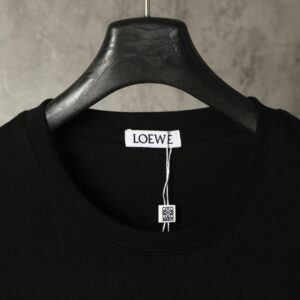 LOEWE罗意威黑色T恤 蓝白刺绣徽标图案 簡約短袖夏裝 6658 - Image 9