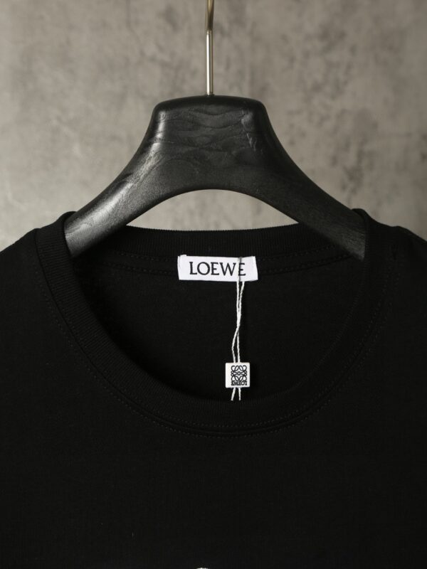 LOEWE罗意威黑色T恤 蓝白刺绣徽标图案 簡約短袖夏裝 6658